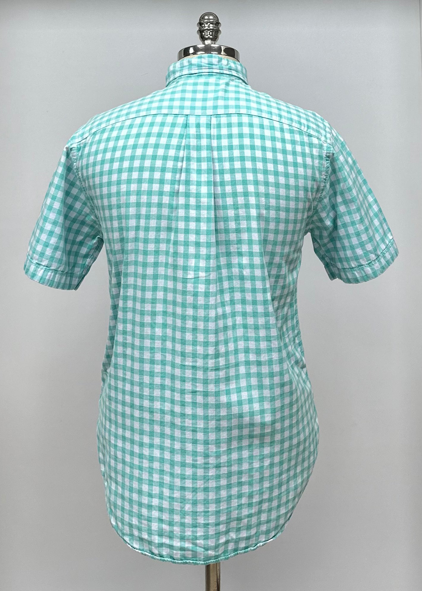 Camisa Vineyard Vines 🐳 con patrón de cuadros en color turquesa y blanco Talla S Entalle Clásico