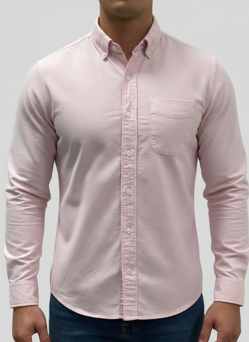 Camisa de botones American Eagle 🦅 Oxford color rosado claro Talla XS Entalle Clásico