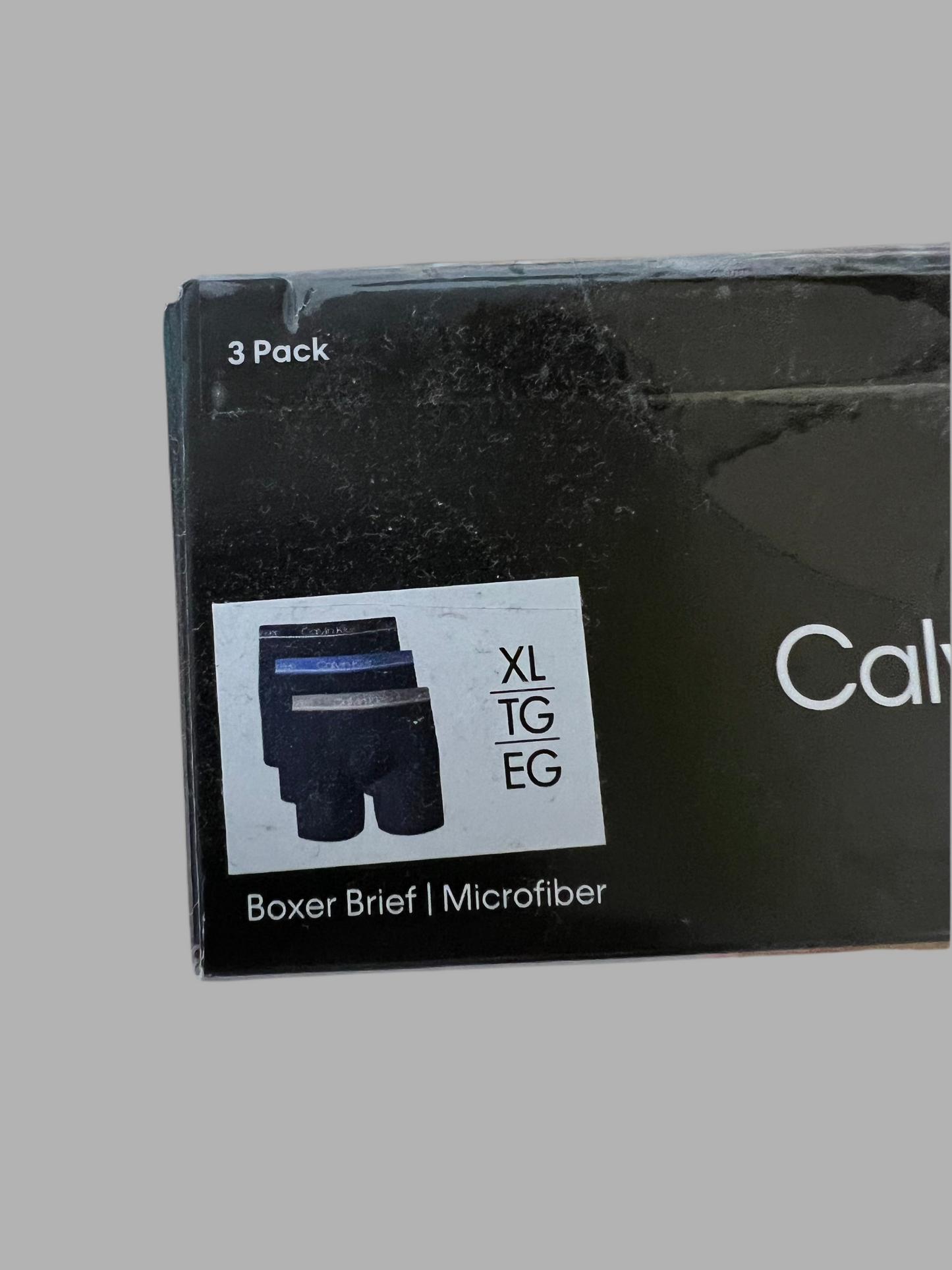 Paquete de 3 Calzoncillos tipo Boxer Calvin Klein de Microfibra - Tela ligera en Talla XL