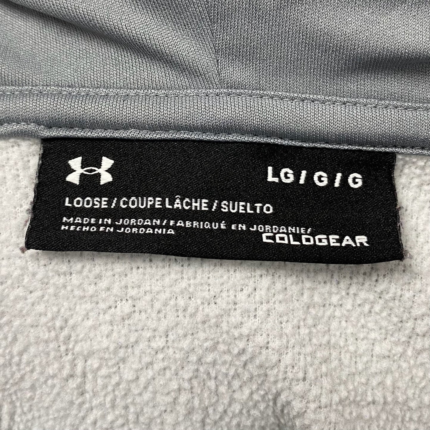 Sudadera Hoodie Under Armour 🏋🏽 color gris claro y naranja neon Talla L