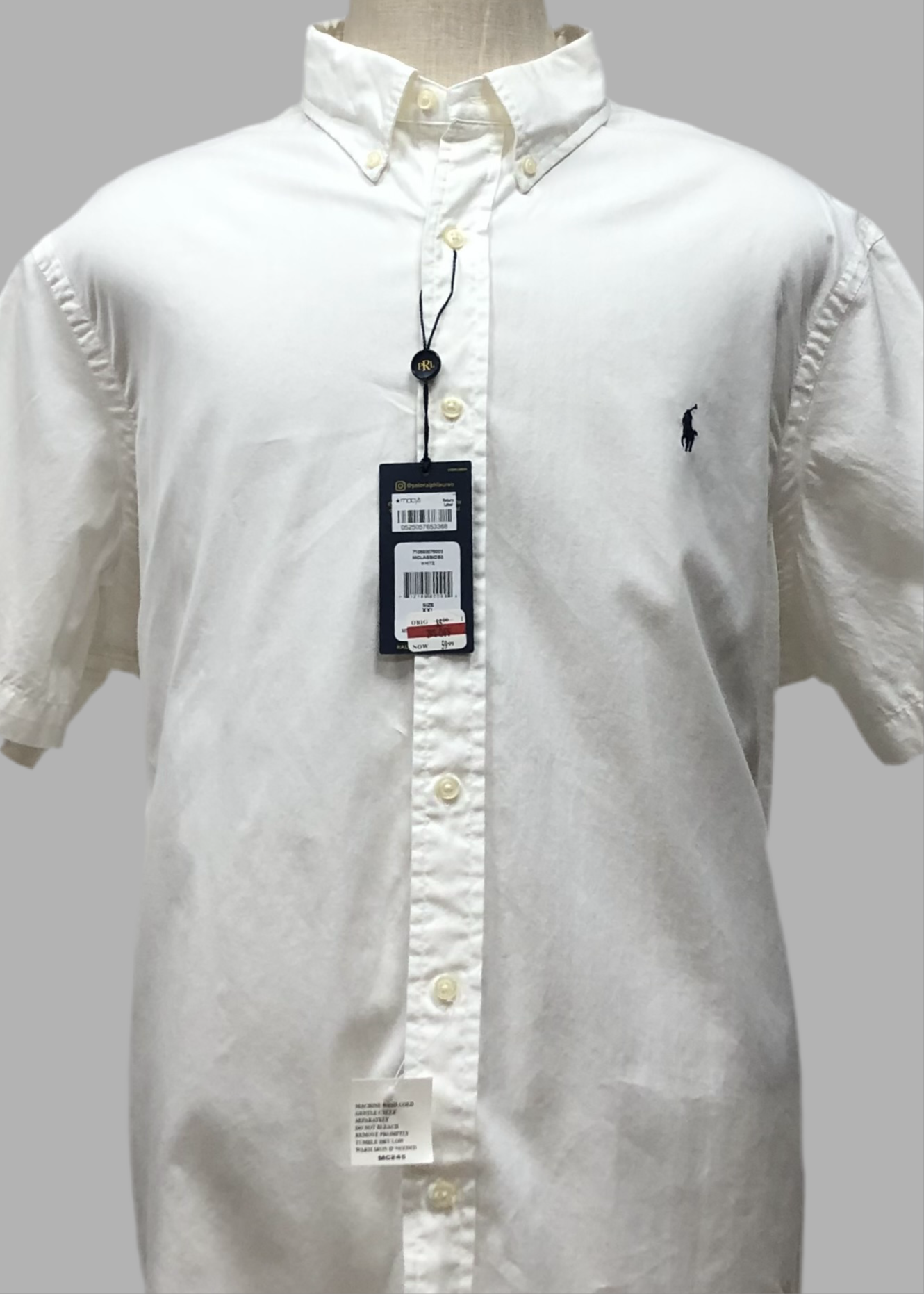 Camisa de botones Polo Ralph Lauren 🏇🏼  en color blanco Talla XXL Entalle Regular