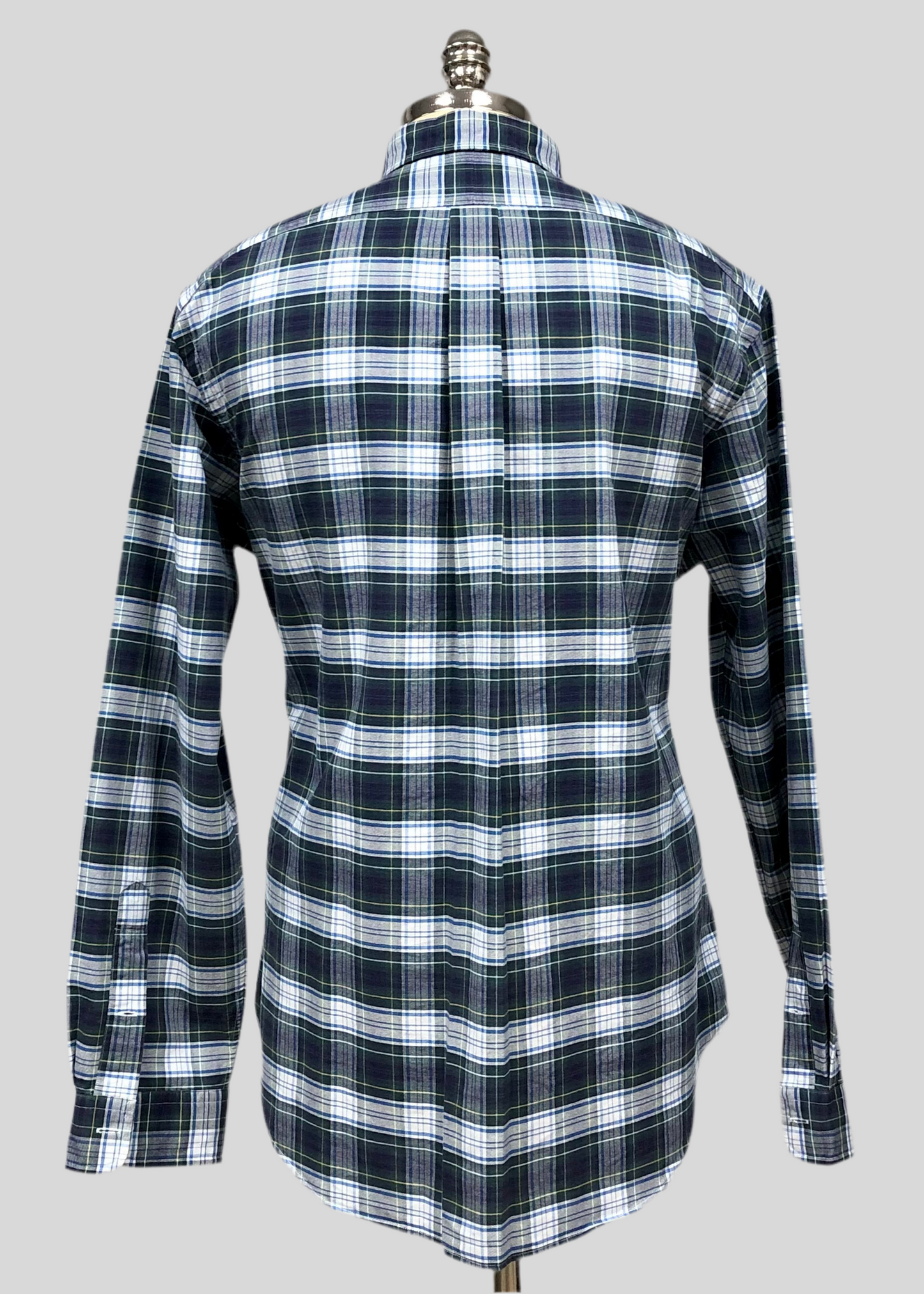 Camisa Polo Ralph Lauren 🏇🏼 con patron de cuadros azul navy, verde oscuro y blanco Talla XL Entalle Regular