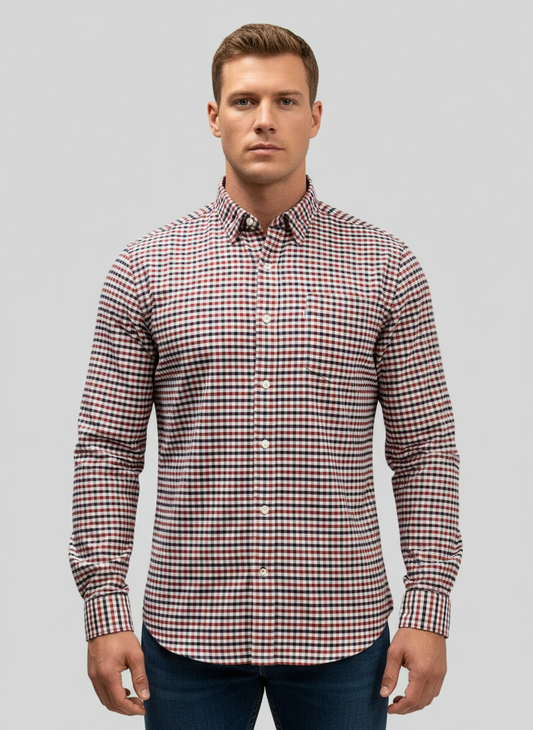 Camisa de botones Levis 👖 De cuadro en en color rojo, azul y blanco Talla M Entalle Regular