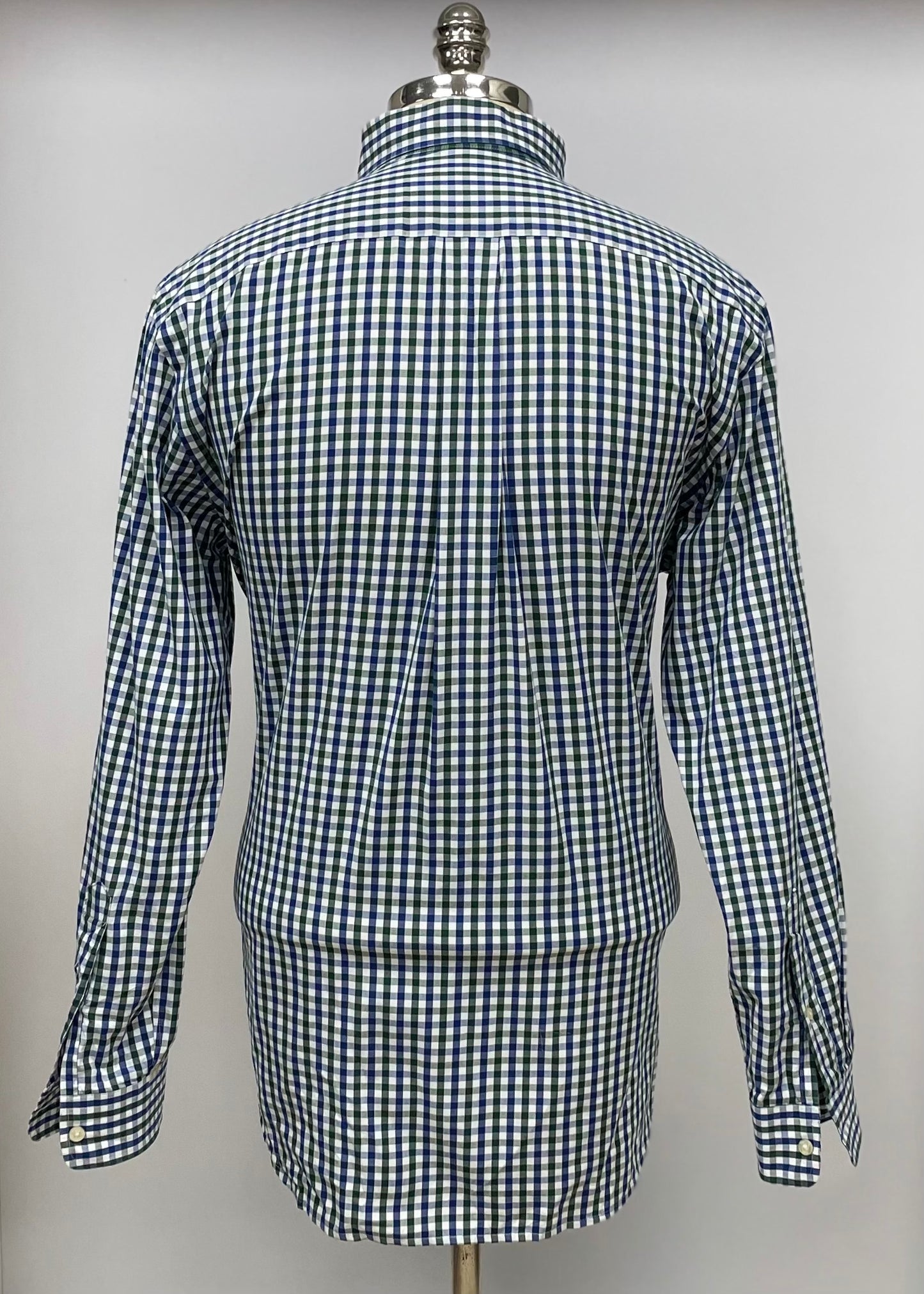 Camisa de botones Vineyard Vines 🐳 color blanco de cuadros gingham en color azul navy y verde oscuro Talla L Entalle Slim Fit