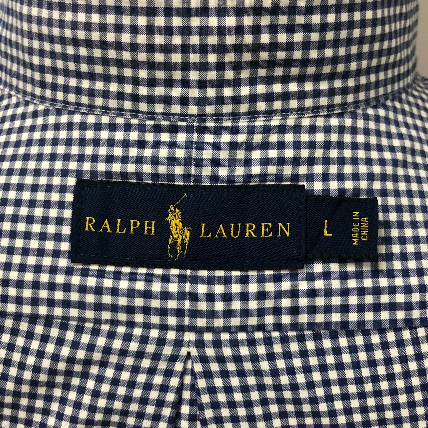 Camisa de botones Polo Ralph Lauren 🏇🏼 de cuadros gingham en color azul y blanco Talla L Entalle Regular (ver descripción)