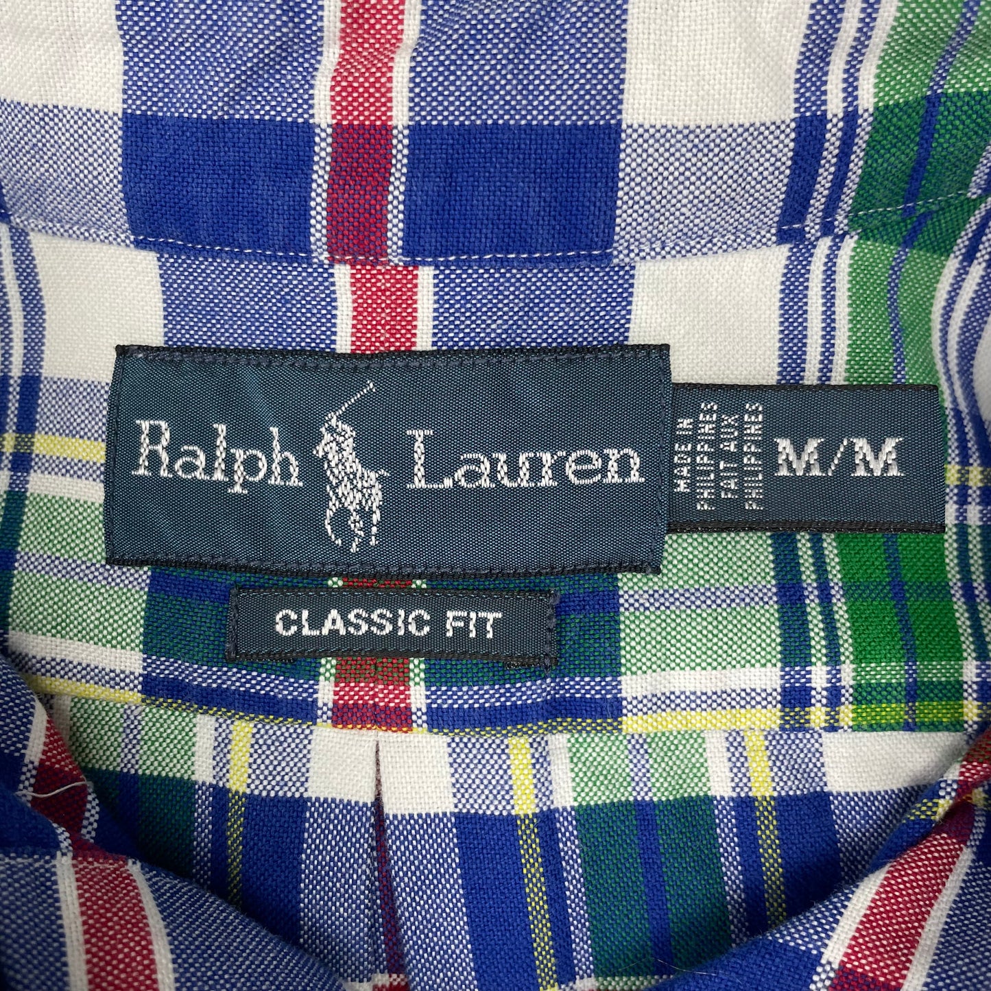 Camisa Polo Ralph Lauren 🏇🏼 Oxford con patron de cuadros en color azul, rojo, verde y blanco Talla M Entalle Clásico