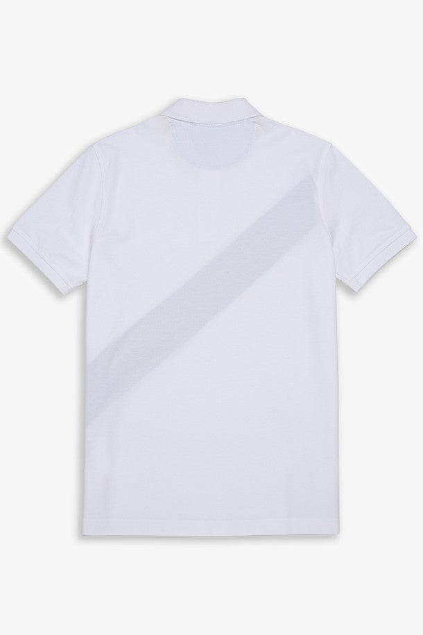 Camiseta Polo Brooks Brothers 🐑 color blanco con franjas en azul y amarillo Talla M Entalle Slim Fit
