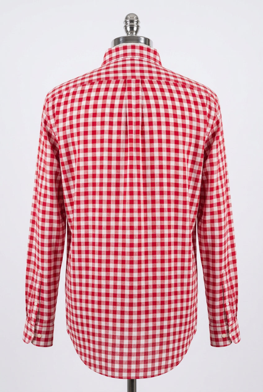 Camisa de botones Polo Ralph Lauren 🏇🏼 Forrada de cuadros gingham rojo y blanco Talla L Entalle Regular