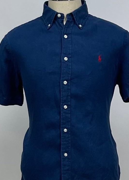 Camisa de botones Polo Ralph Lauren 🏇🏼 de lino en color azul oscuro Talla M Entalle regular