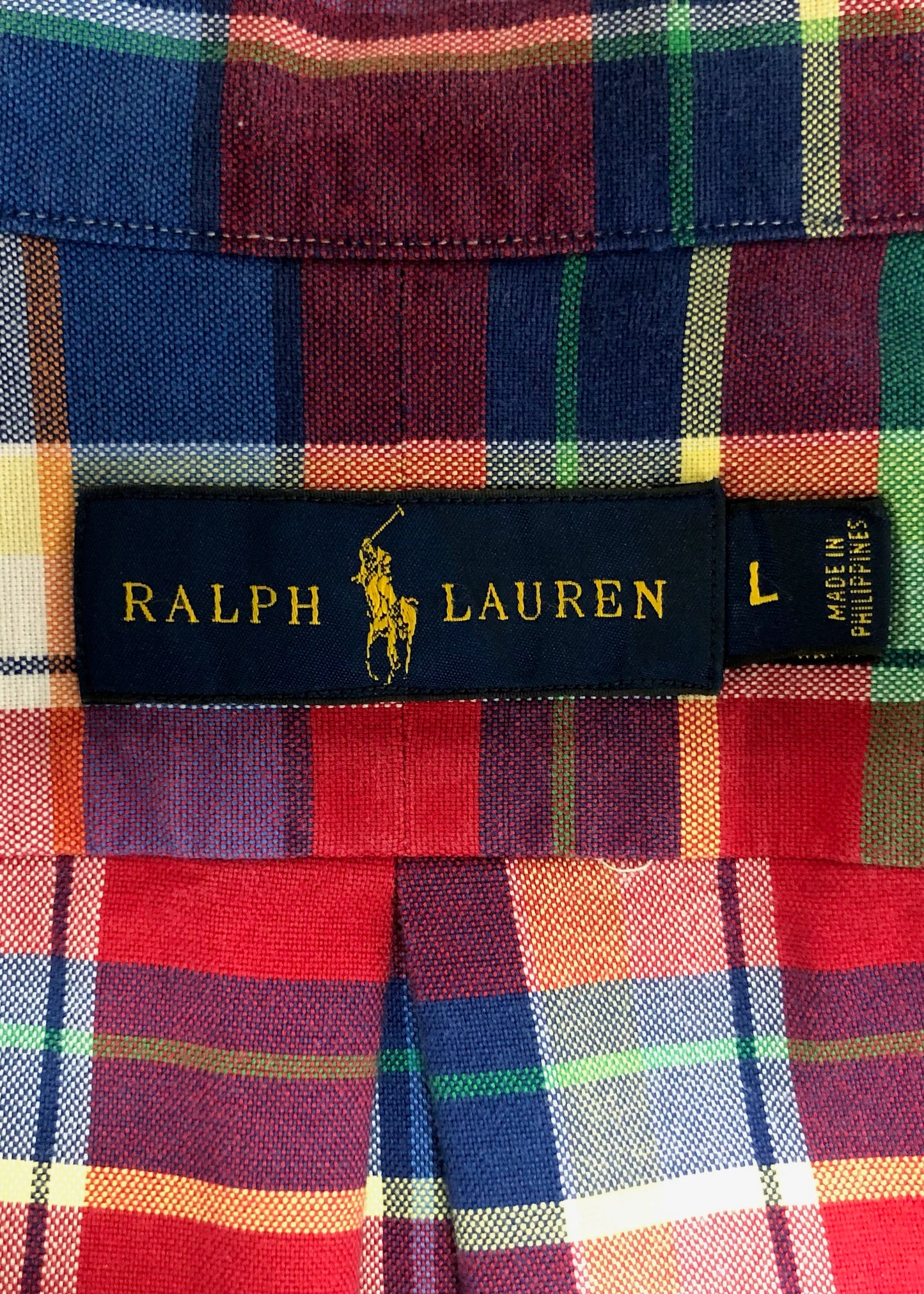 Camisa de botones Polo Ralph Lauren 🏇🏼 Oxford de cuadros tartán en color azul, verde y rojo Talla L Entalle Regular