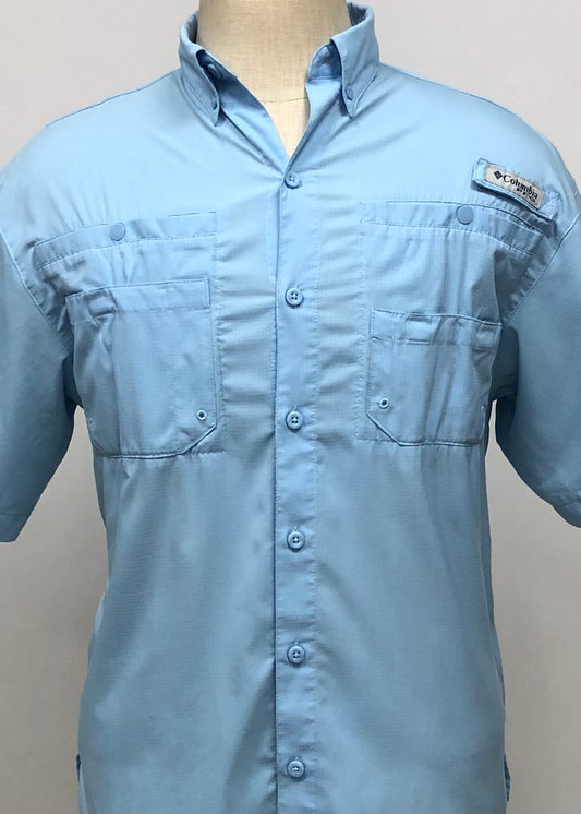 Camisa Columbia 🔹color celeste con Omni Shade Manga corta Talla S (ver descripción)