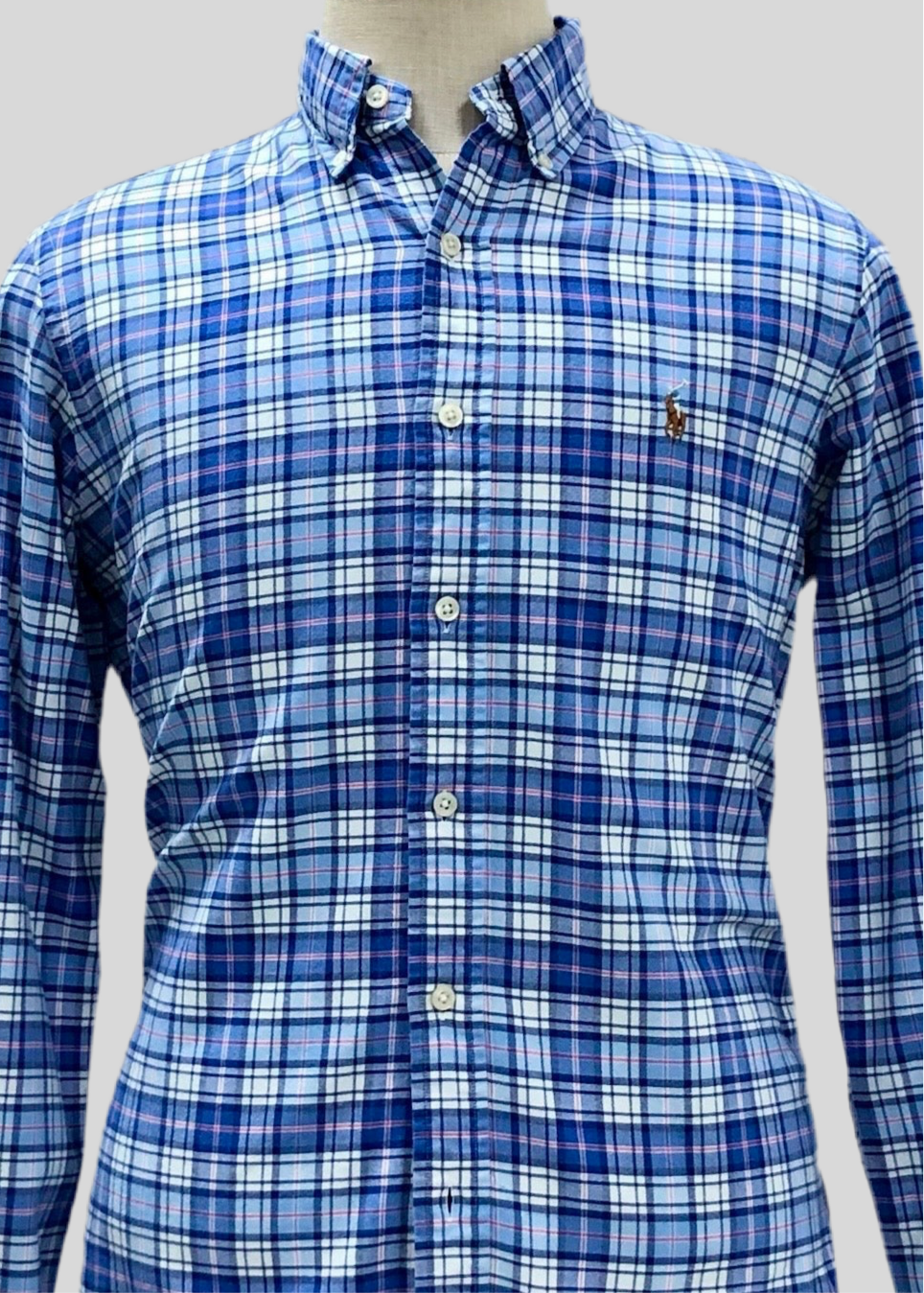 Camisa de botones Polo Ralph Lauren 🏇🏼 de cuadros azul, celeste y blanco Talla M Entalle Regular