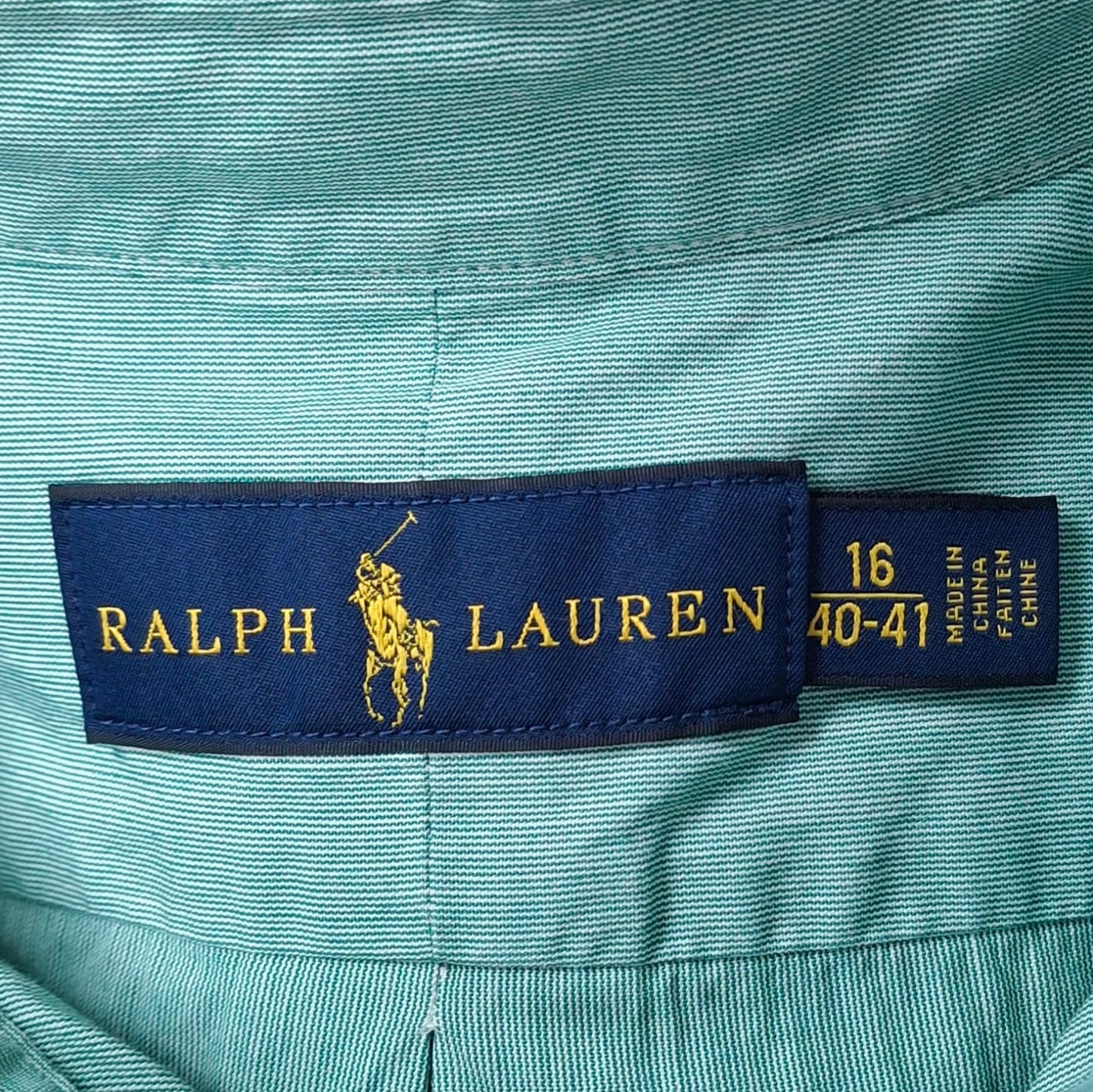 Camisa de botones Polo Ralph Lauren 🏇🏼 con rayas finas en color verde menta y blanco Talla L Entalle Regular