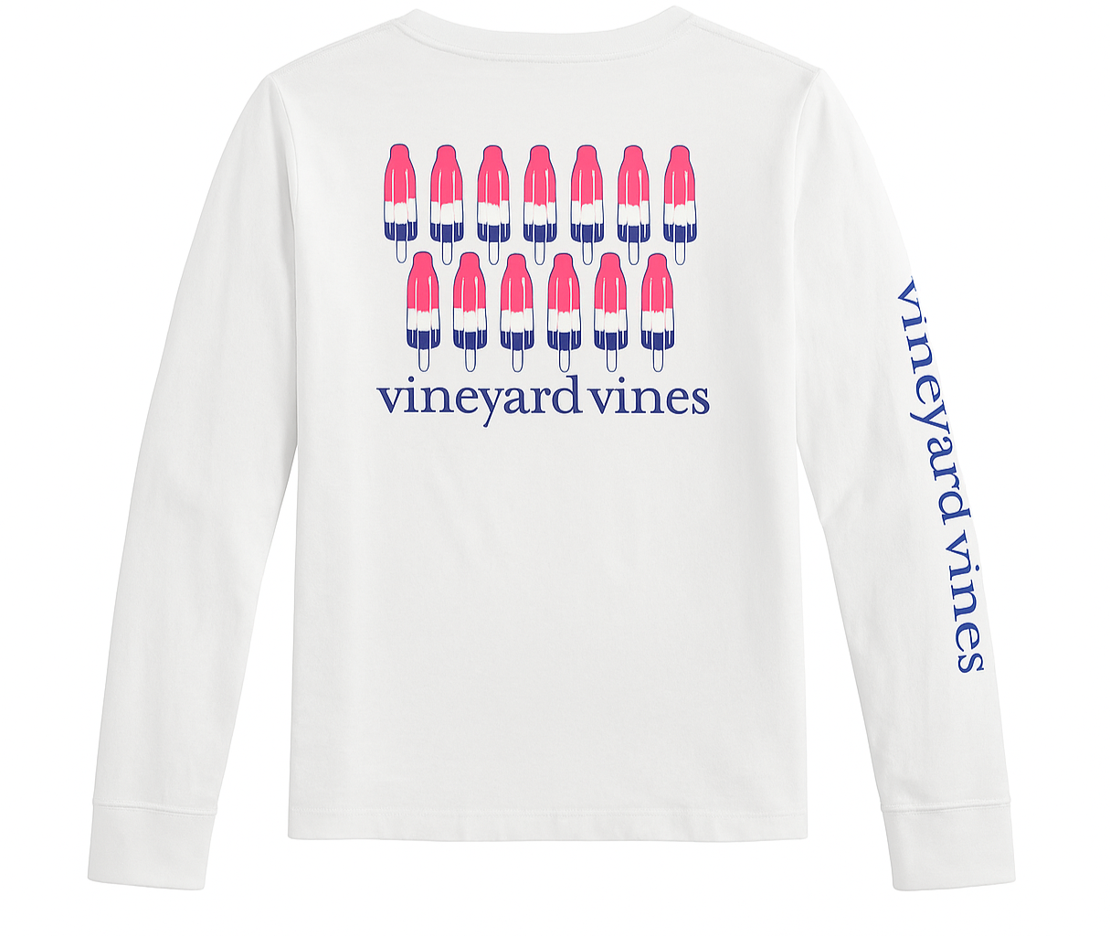 Camiseta de niña Vineyard Vines 🐳 color blanco con Diseño de paleta en rosado Talla L