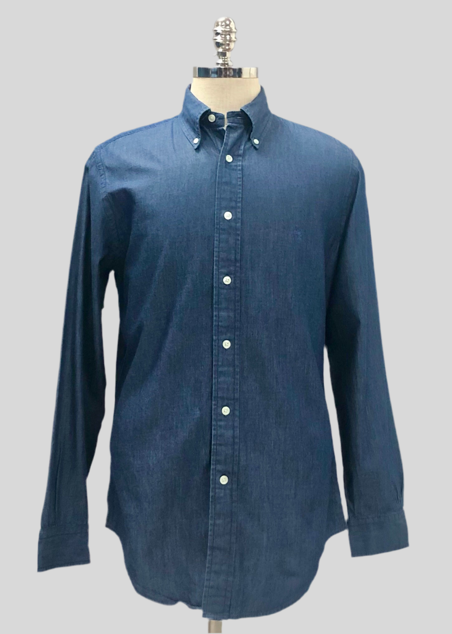 Camisa de botones Brooks Brothers 🐑 de jeans en color azul Talla M Entalle Regular
