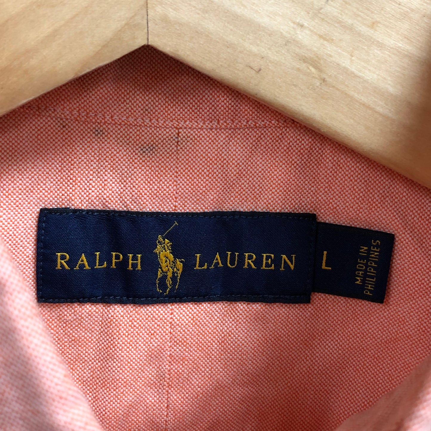 Camisa de botones Polo Ralph Lauren 🏇🏼 Oxford en color salmon Talla L Entalle Regular