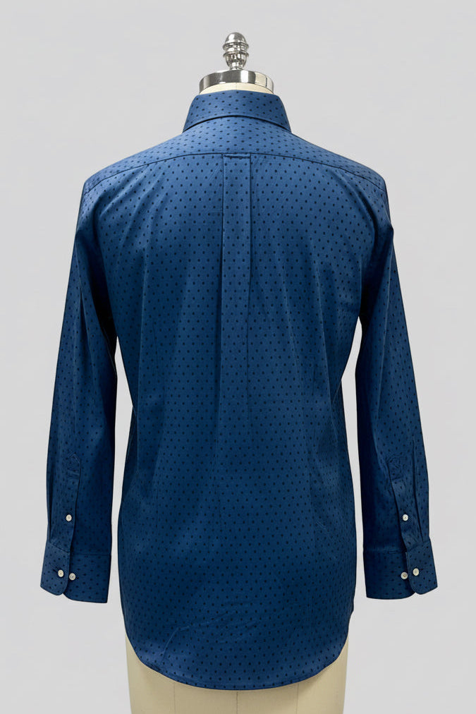 Camisa de botones U.S. Polo Assn. 🐎 en color azul y trípticos en azul navy Talla XL Entalle Slim Fit