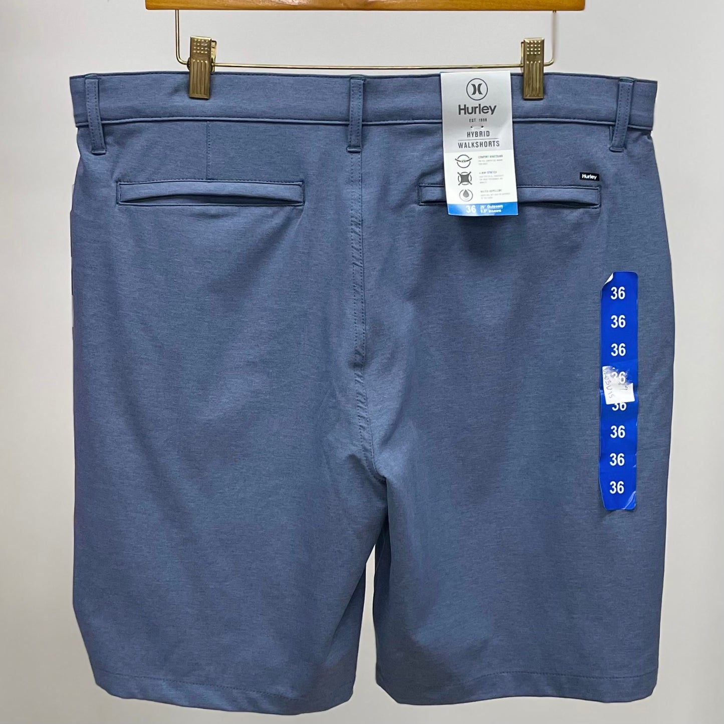 Short Híbrido Hurley 🏄🏽‍♂️ Tela performance color Azul grisáceo talla 36