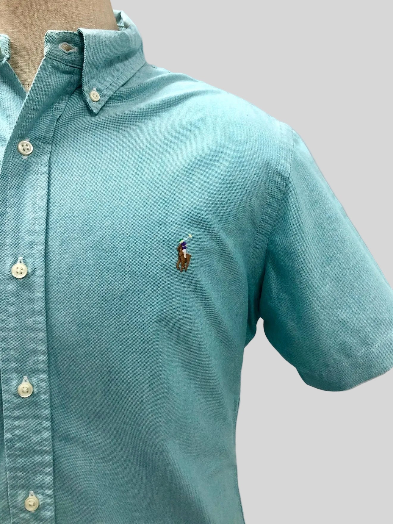 Camisa de botones Polo Ralph Lauren 🏇🏼 Oxford en color turquesa Talla L Entalle Slim Fit