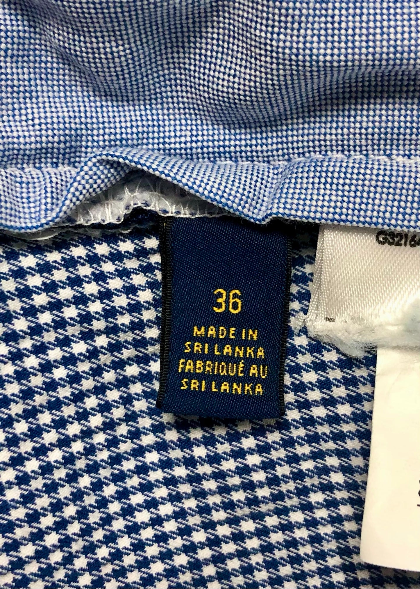 Short Casual Polo Ralph Lauren 🏇🏼 de cuadros finos en color azul y blanco Talla 36