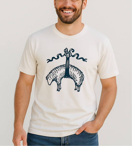 Camiseta cuello redondo Brooks Brothers 🐑 color blanco y logo en azul navy Talla XL