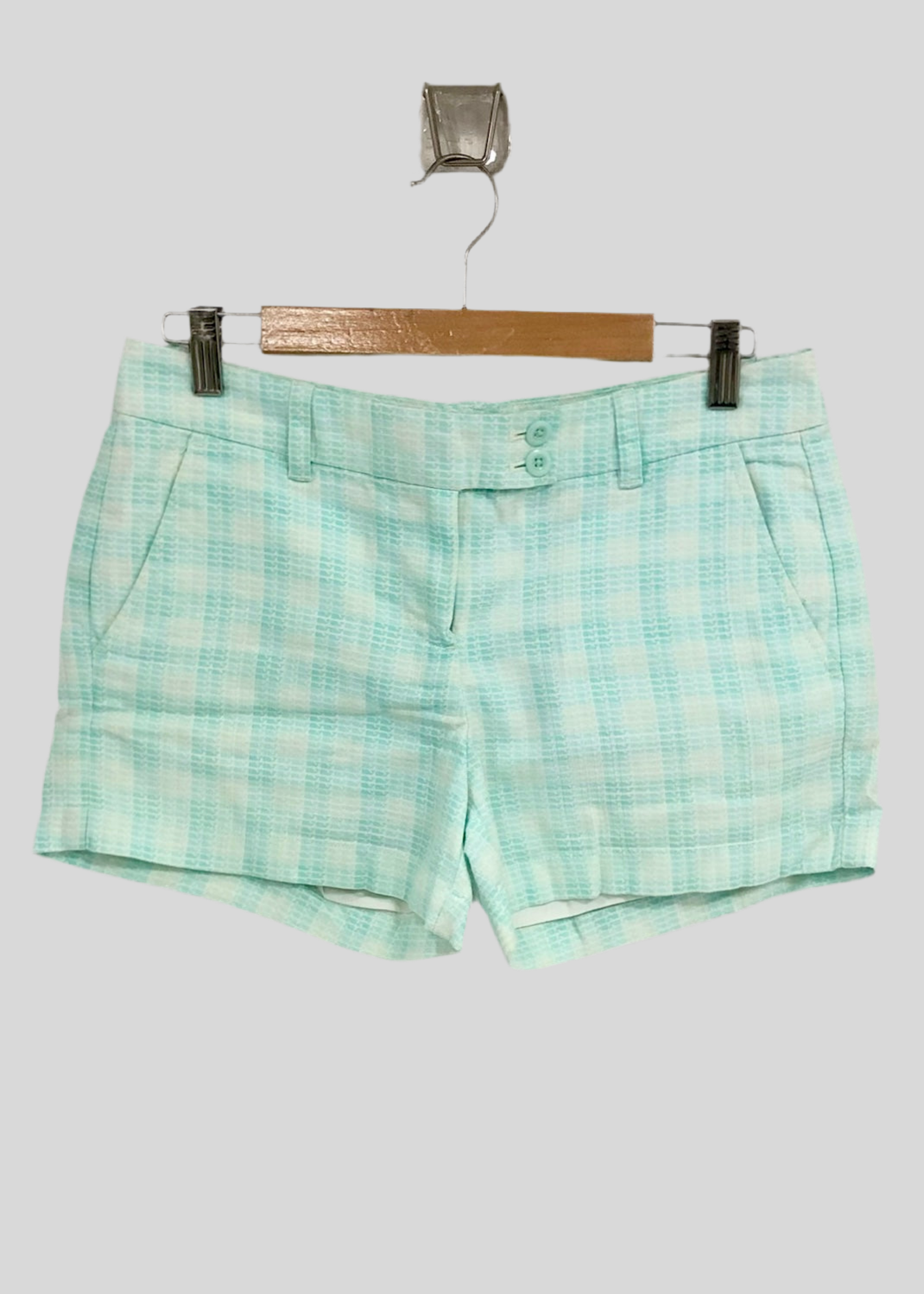 Short de mujer Vineyard Vines 🐳 de cuadros en color verde y blanco Talla S