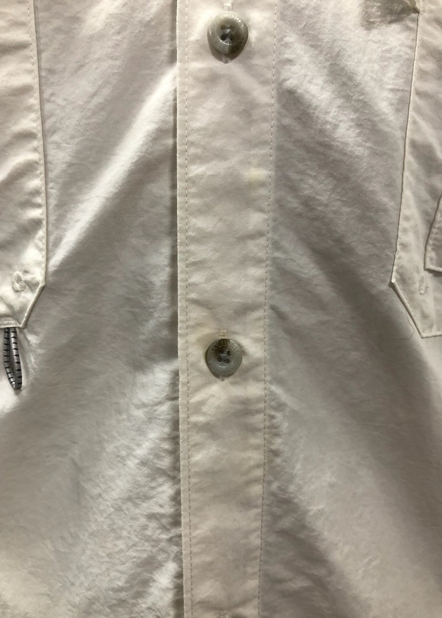 Camisa de botones Columbia 🔹color blanco con Omni Shade Manga larga Talla XL (ver descripción)