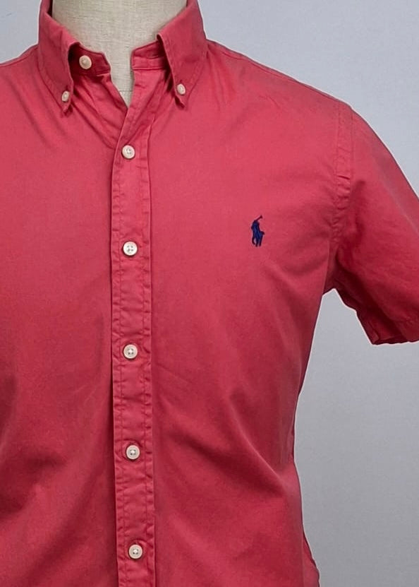 Camisa de botones Polo Ralph Lauren 🏇🏼 en color rosado magenta Talla S Entalle Clasico