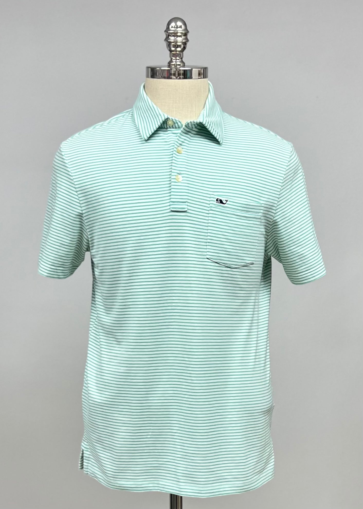 Camiseta Polo Vineyard Vines 🐳 con rayas en verde y blanco Talla S Entalle Regular