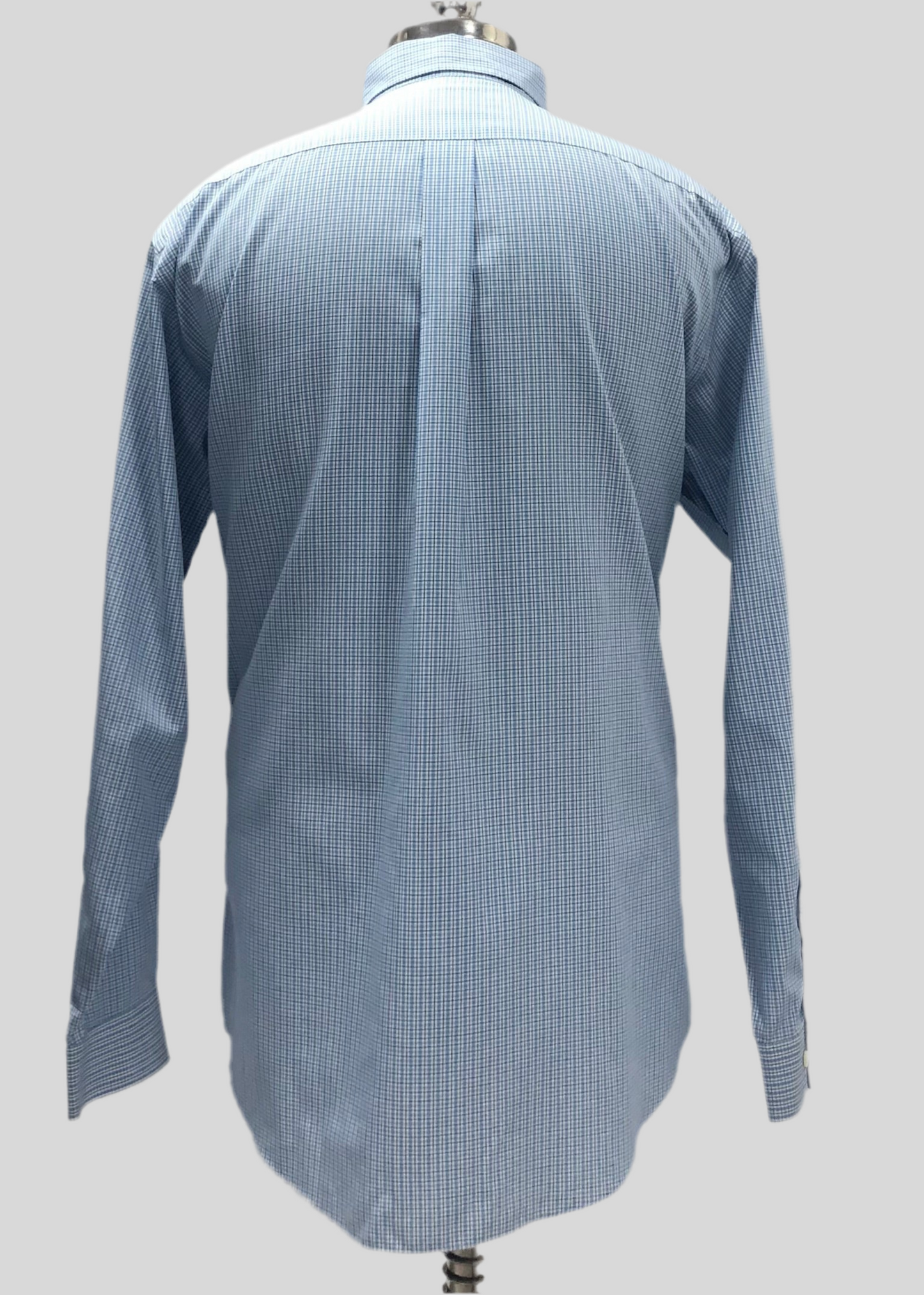 Camisa Brooks Brothers 🐑 color blanco con cuadros en celeste y azul navy Talla XL Entalle Regular