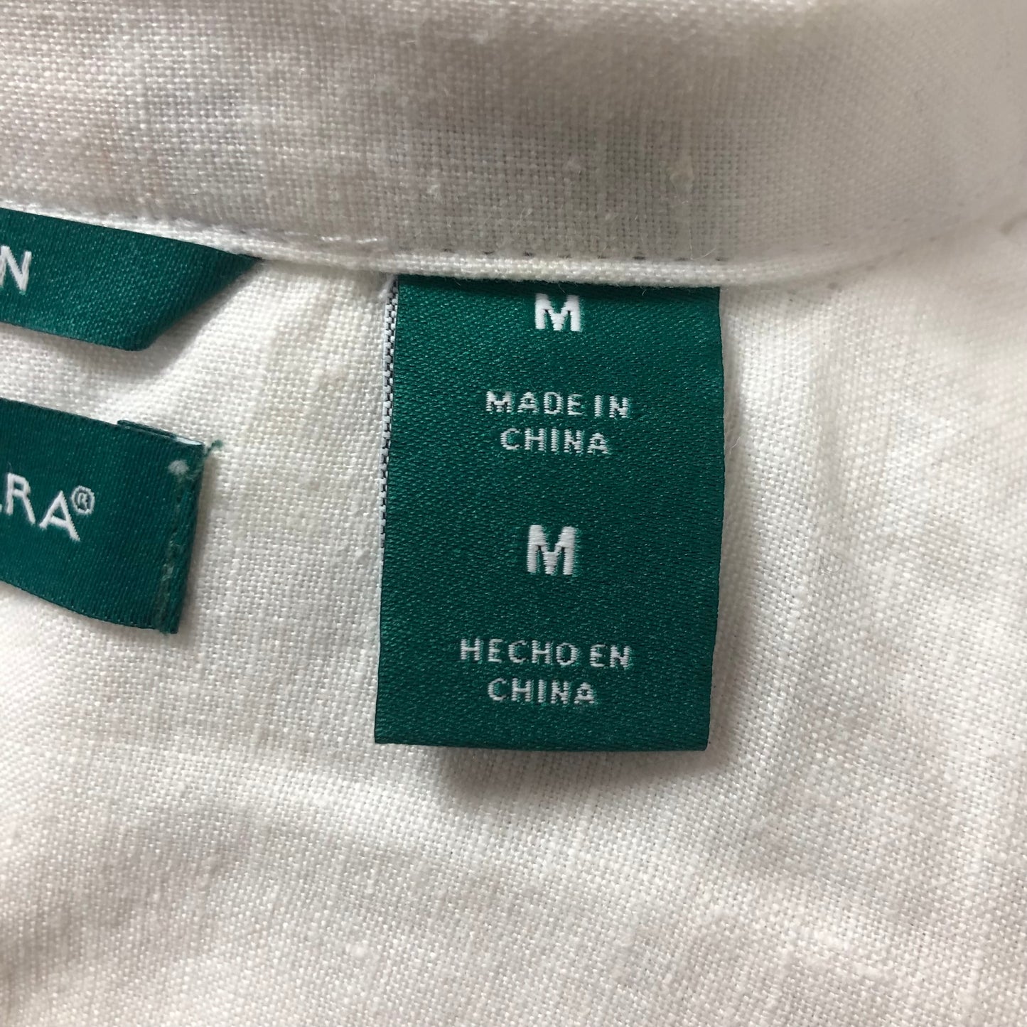 Camisa de botones Cubavera 🌴 de Lino en color blanco Talla M Entalle Clásico