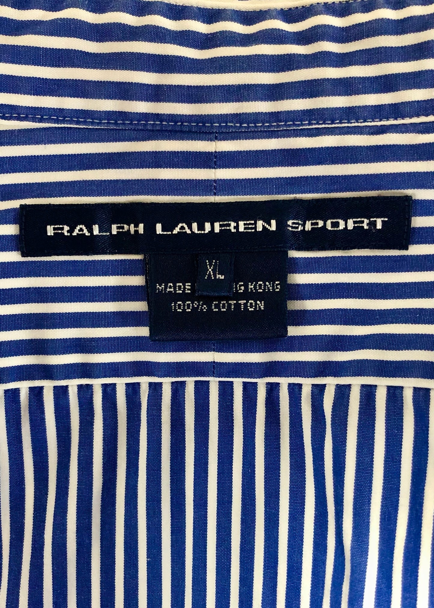 Camisa de mujer Polo Ralph Lauren 🏇🏼 con patrón de rayas en azul y blanco Talla XL Entalle Regular