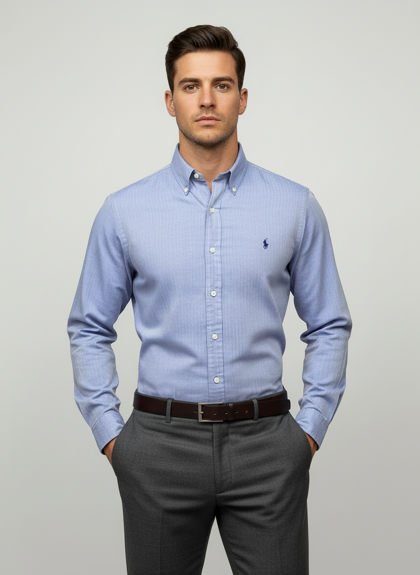 Camisa de botones Polo Ralph Lauren 🏇🏼 con finas rayas en color azul Talla S Regular