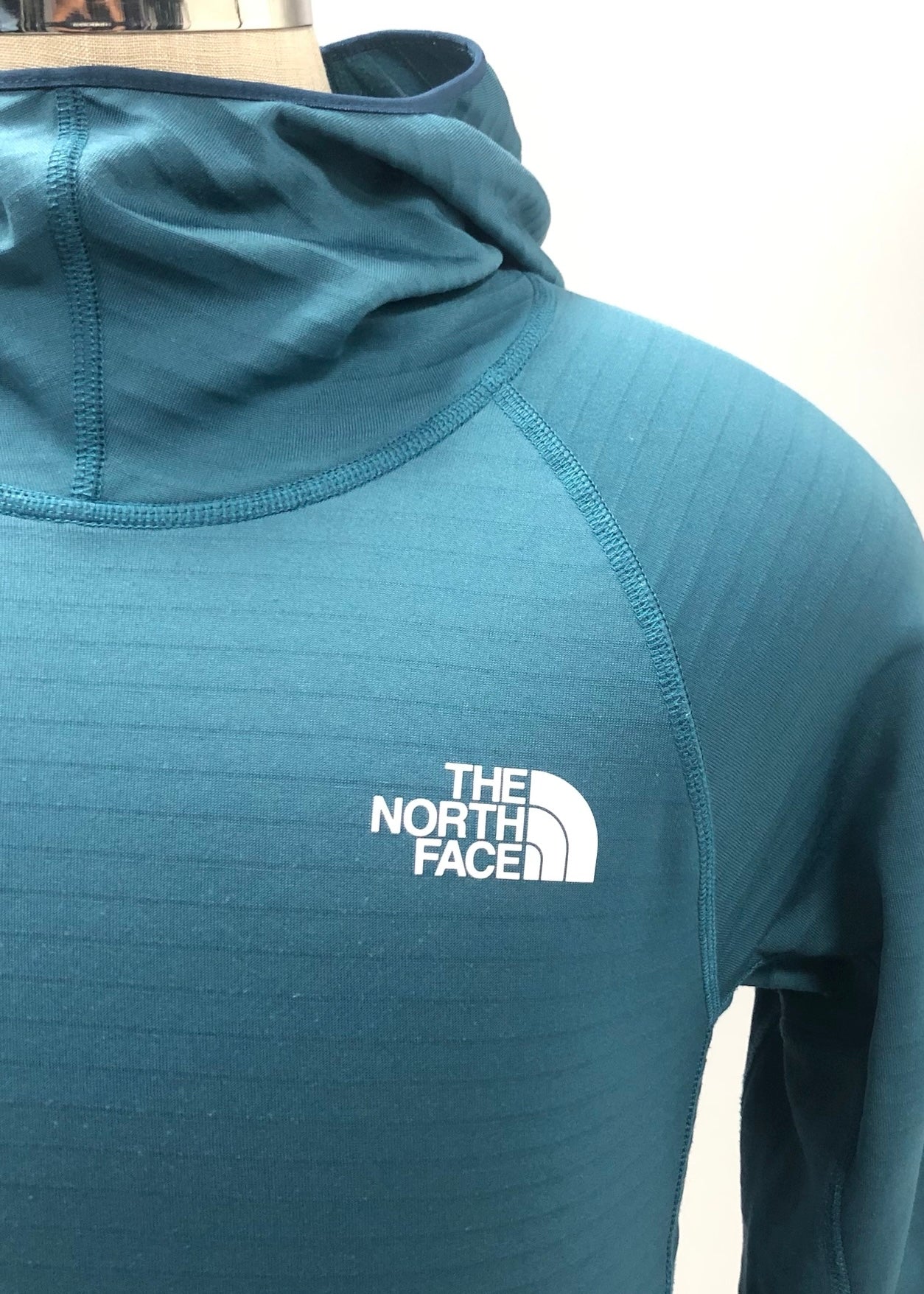Sudadera Hoodie The North Face ⛰️ color verde esmeralda y logo blanco Talla S