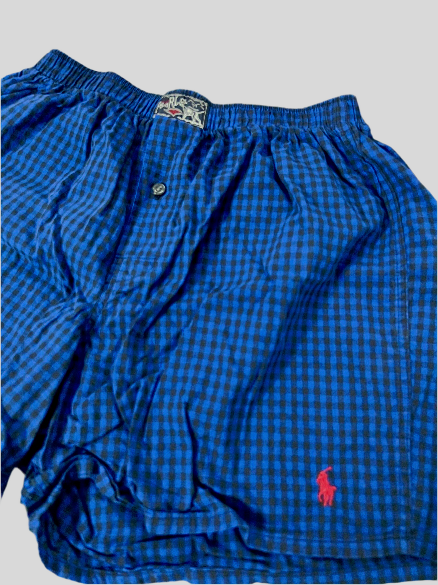 Boxer tejido Polo Ralph Lauren 🏇🏼 Tela algodón con patrón de cuadros en azul y negro Talla M