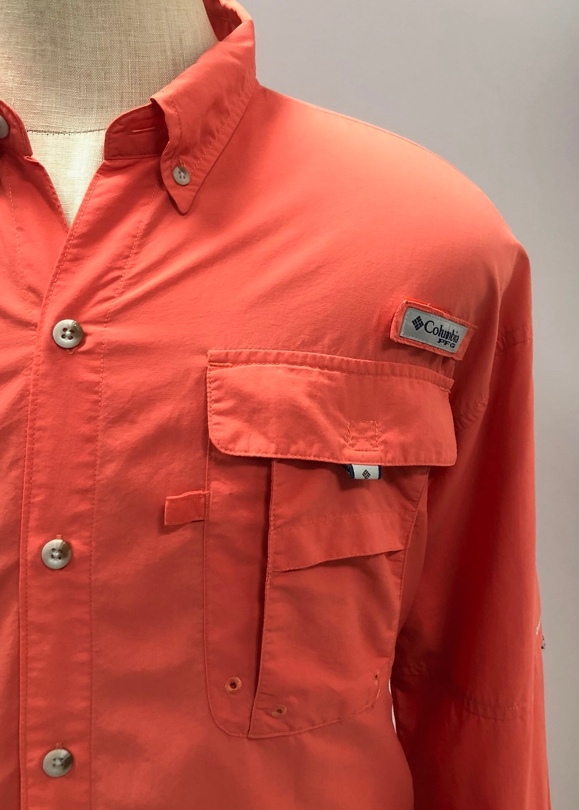 Camisa Columbia 🔹color naranja con Omni Shade Manga larga Talla XL