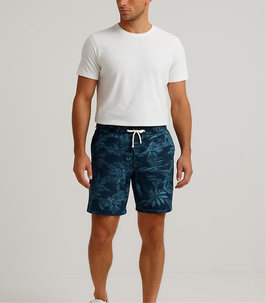 Short Casual Polo Ralph Lauren color verde oscuro con diseño de palmeras talla L