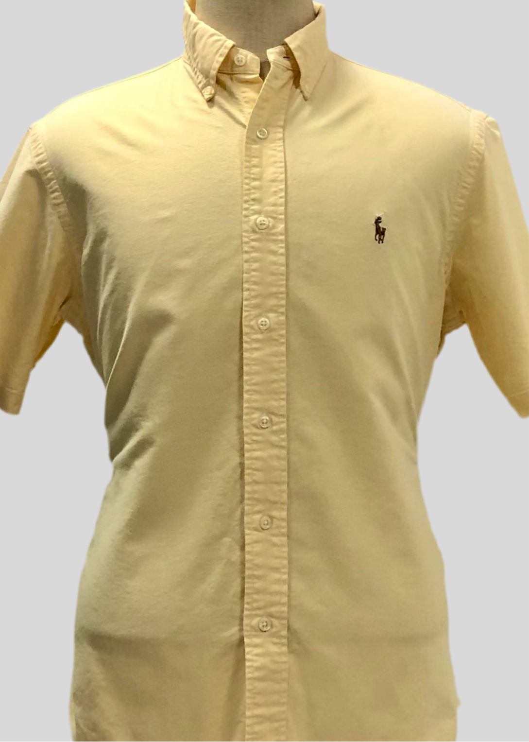 Camisa de botones Polo Ralph Lauren 🏇🏼 Oxford en color amarillo claro Talla M Entalle Clásico
