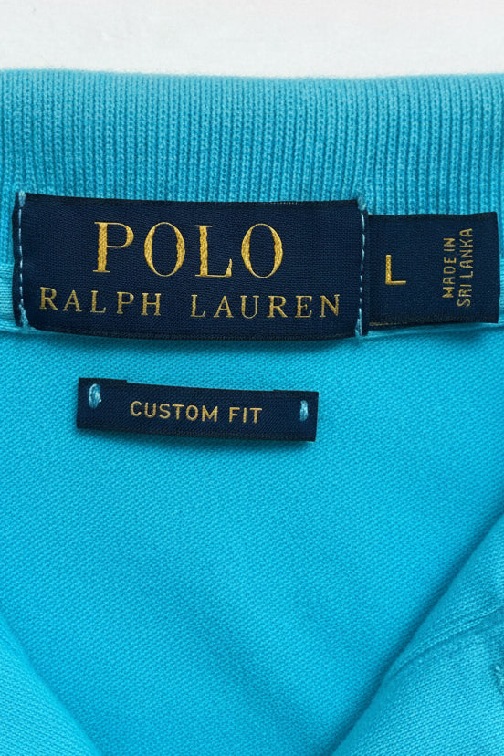 Camiseta Polo Ralph Lauren 🏇🏼 color turquesa Talla L Entalle Custom Fit