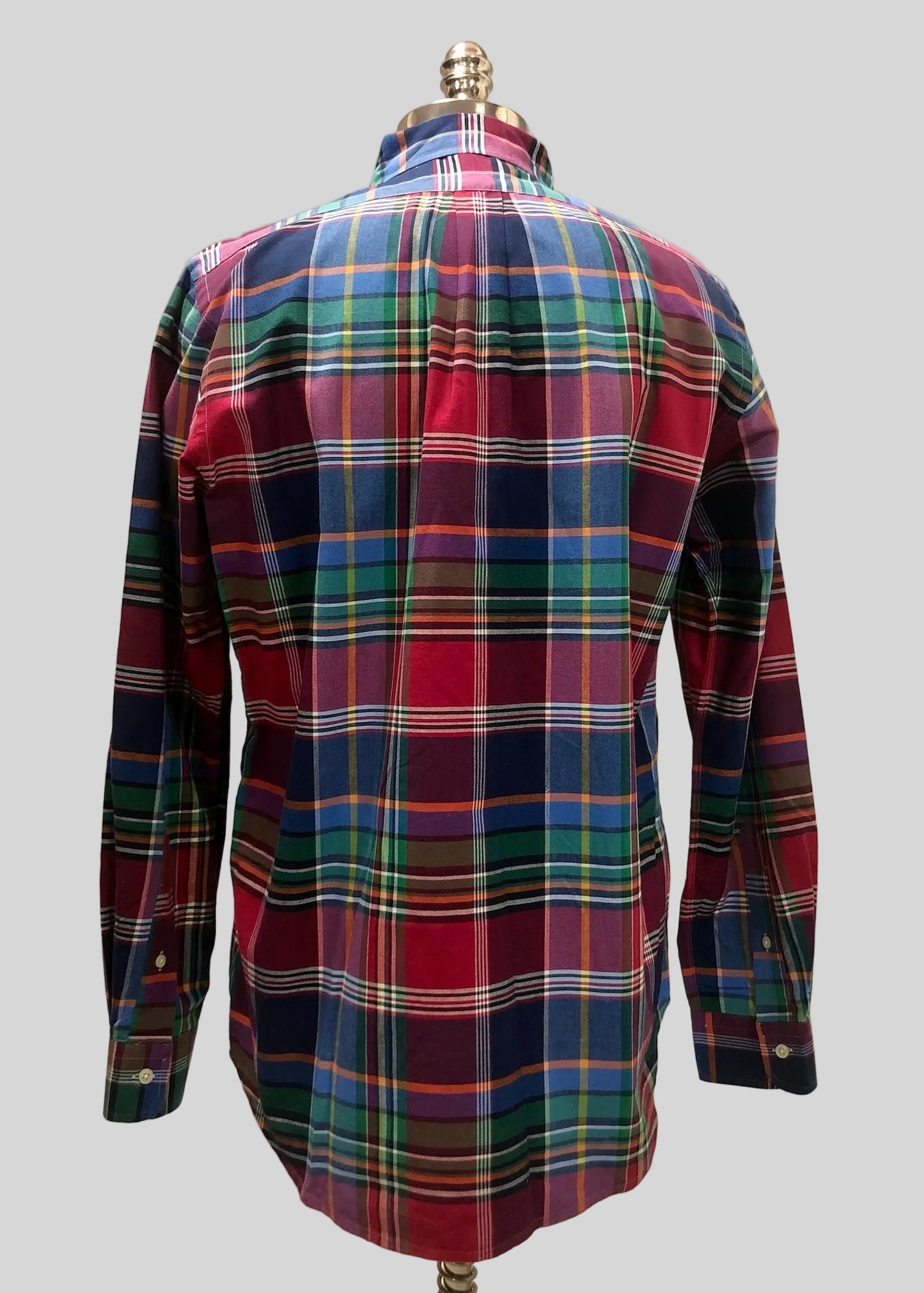 Camisa Polo Ralph Lauren 🏇🏼 Oxford de cuadros tartán en color azul, verde y rojo Talla M Entalle Clásico