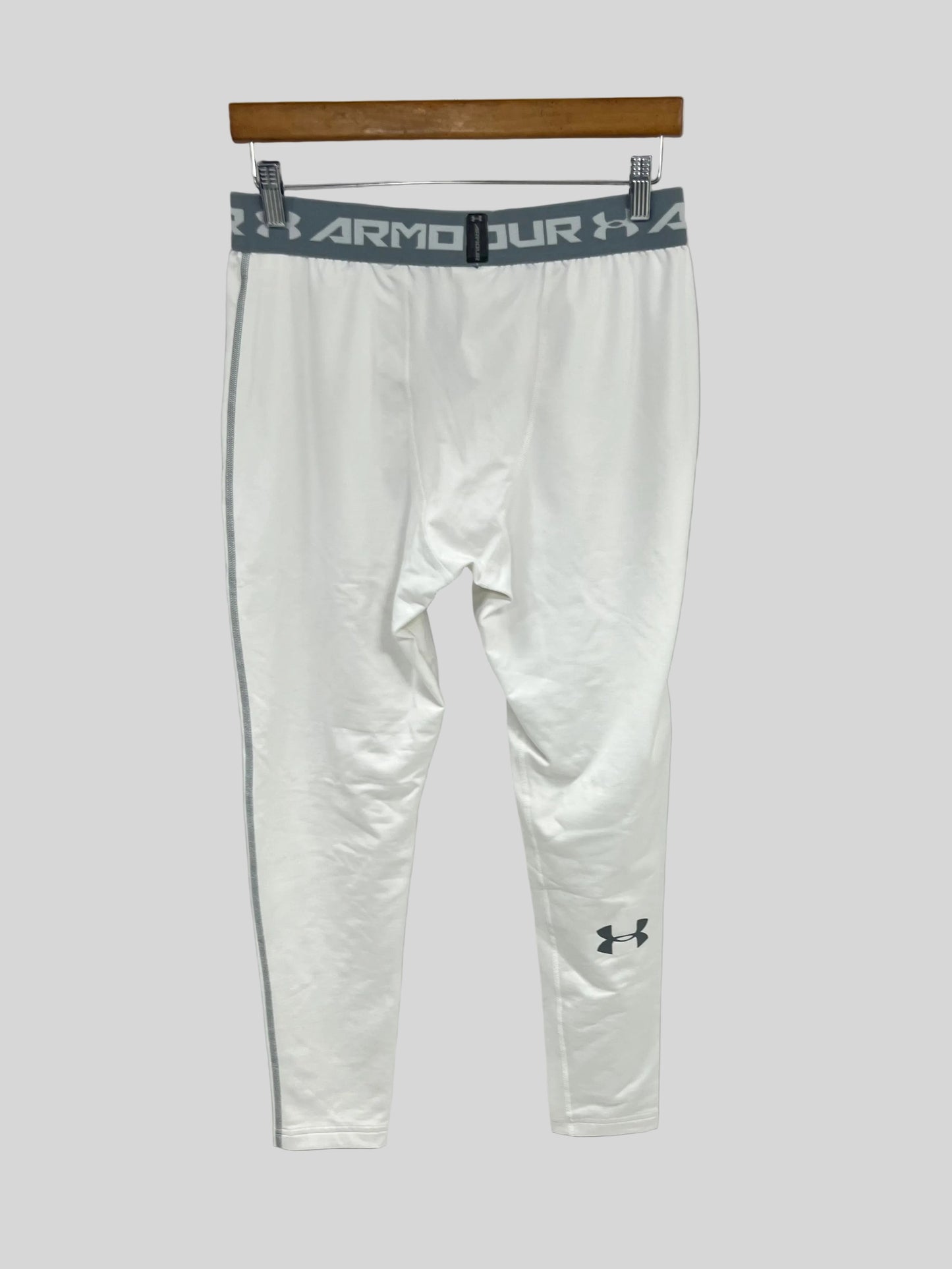 Mallas de entrenamiento Under Armour 🏋🏽 Pro Dri-FIT para hombre en Color blanco y cintura gris Talla XXL