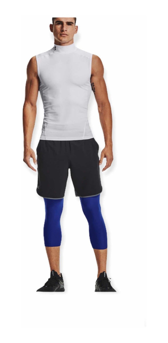 Malla de entrenamiento licra Under Armour 🏋🏽 Pro Dri-FIT 3/4 para hombre en Color azul y cintura negro Talla L