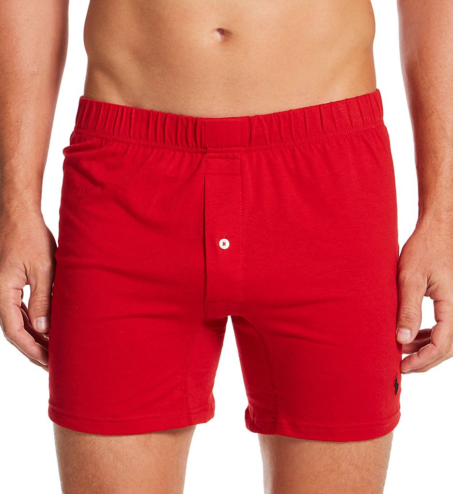 Paquete de 3 Boxer tejido Polo Ralph Lauren 🏇🏼 Classic Fit Tela algodón stretch color rojo, gris y de rayas Talla M