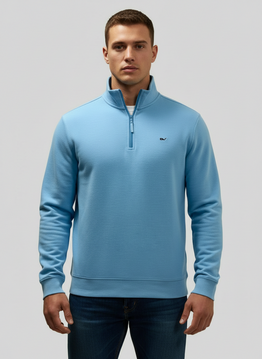 Sueter Jersey Vineyard Vines 🐳 color celeste claro con logo tradicional Tela algodón Pima Talla M