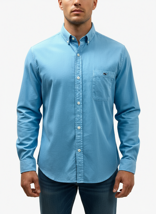 Camisa de botones Vineyard Vines 🐳 Color celeste Talla L Entalle Slim Fit