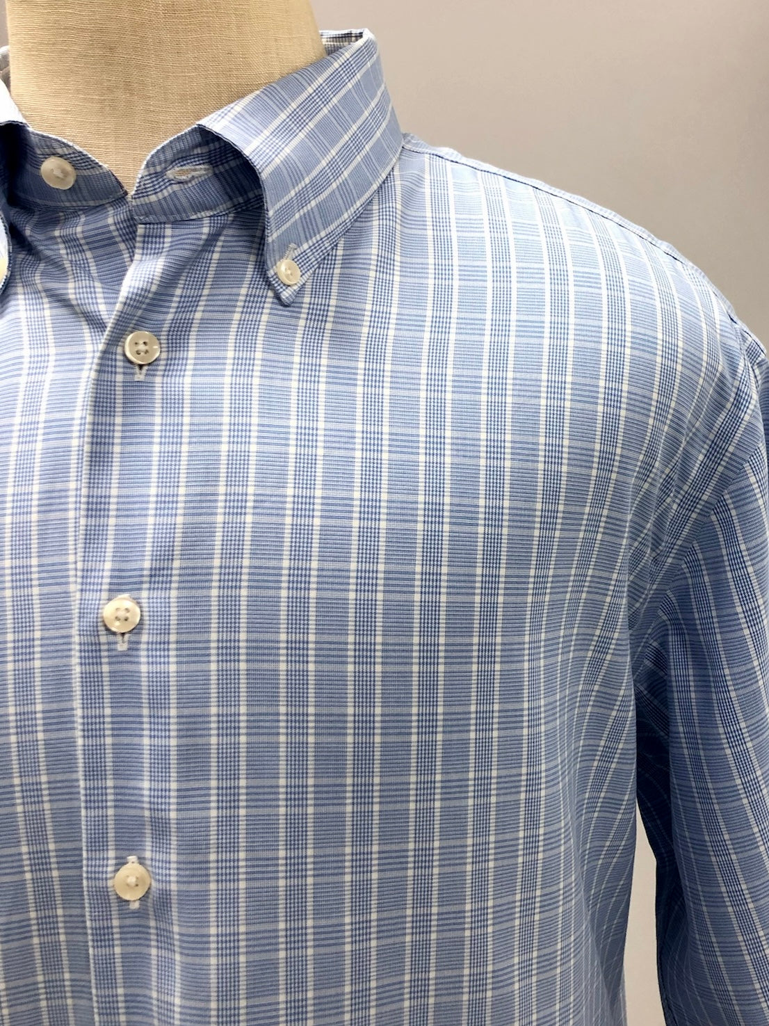 Camisa de botones Charles Tyrwhitt 🇬🇧 de cuadros azul, negro y blanco Talla XXL Entalle Clásico