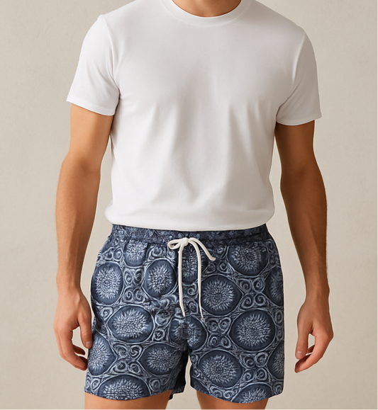 Shorts de baño Vineyard Vines 🐳 con diseño de tortugas en color morado y celeste talla L