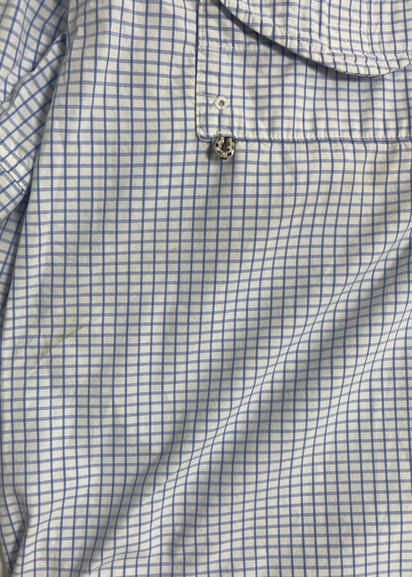 Camisa Columbia 🔹 Modelo Super Bonehead con patrón de cuadros en celeste y blanco Manga larga Talla L (ver descripción)