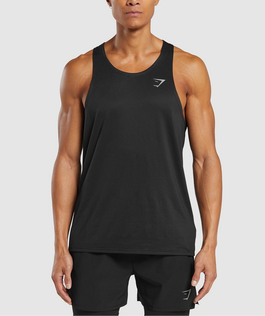 Camiseta de entrenamiento sin mangas Gymshark 🏋🏽 color negro y logo en gris Talla M