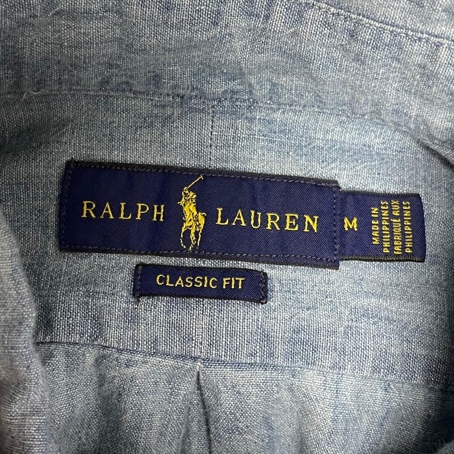 Camisa Polo Ralph Lauren 🏇🏼 de jeans en color celeste Talla M Entalle Clásico